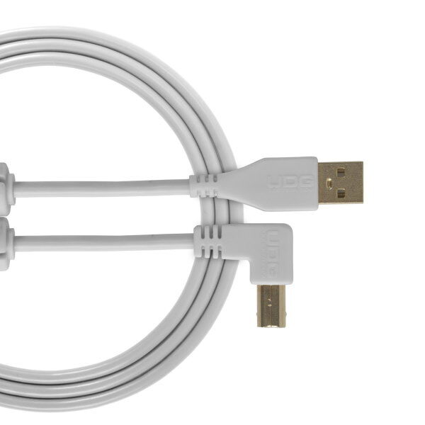 Kabel USB UDG Ultimate Audio Cable USB 2.0 A-B White Angled 1m (Łamany) U95004WH