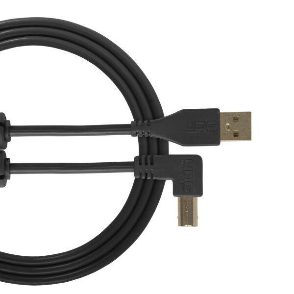 Kabel USB UDG Ultimate Audio Cable USB 2.0 A-B Black Angled 2m (Łamany) U95005BL