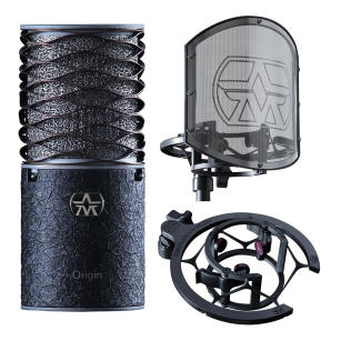 Aston Microphones Origin Black Bundle - Mikrofon pojemnościowy + uchwyt + pop filtr