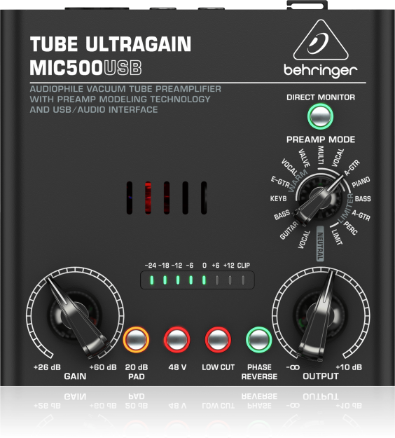 Behringer MIC500USB - Przedwzmacniacz mikrofonowy lampowy