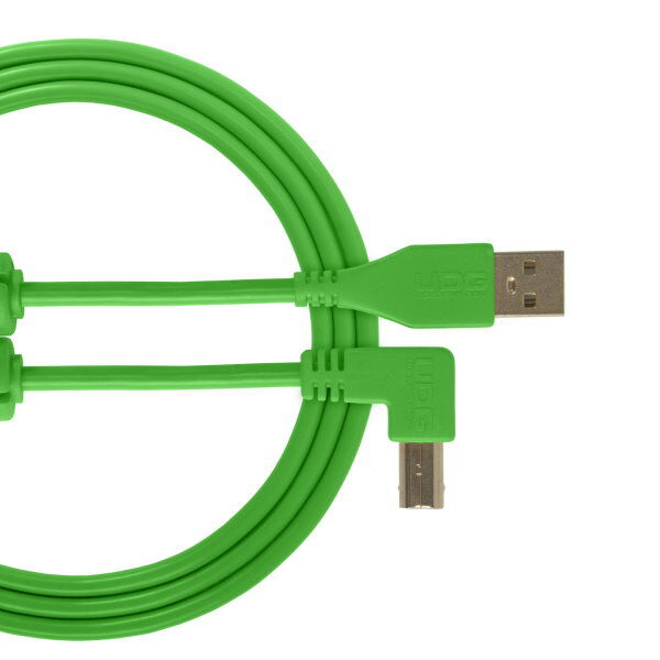 Kabel USB UDG Ultimate Audio Cable USB 2.0 A-B Green Angled 2m (Łamany) U95005GR