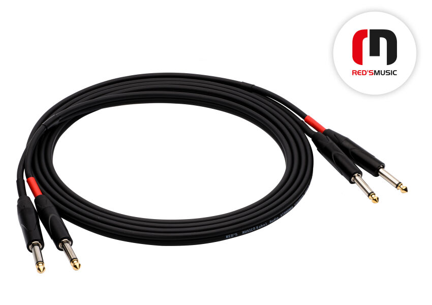 Kabel audio Red's Music 2x JACK MONO 6.3 - 2x JACK MONO 6.3 1m