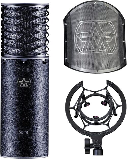 Aston Microphones Spirit Black Bundle - Mikrofon pojemnościowy + pop filtr